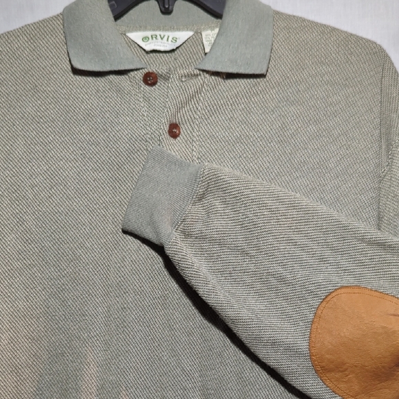 Orvis Long Sleeve‎ Sweater Leather Elbow Patches Mens Size Medium - Picture 1 of 6